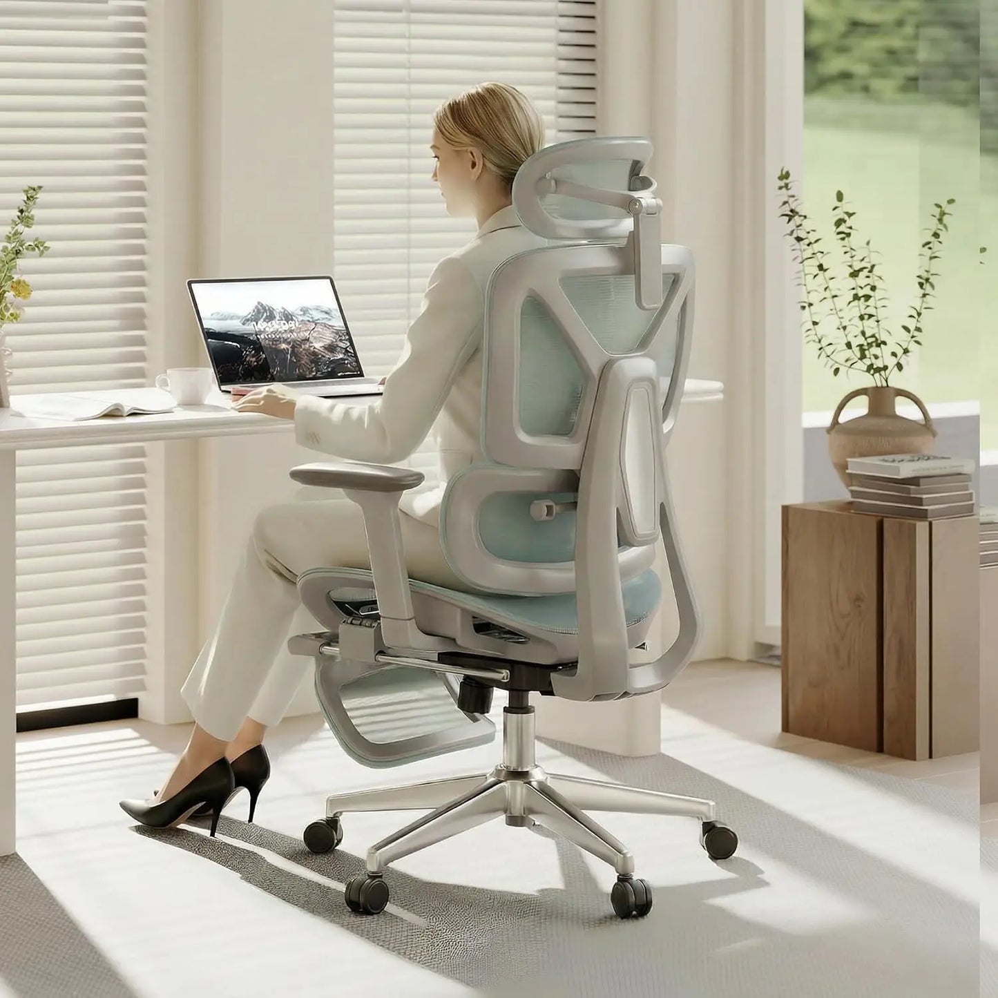 Premium Ergonomic Office Chair,3D Adjustable Armrests,Dynamic Lumbar Support,Recline Tilt & Footrest, Custom