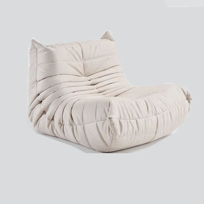 Single sofa living room bedroom lazy fabric leather leisure chair small apartment cream wind