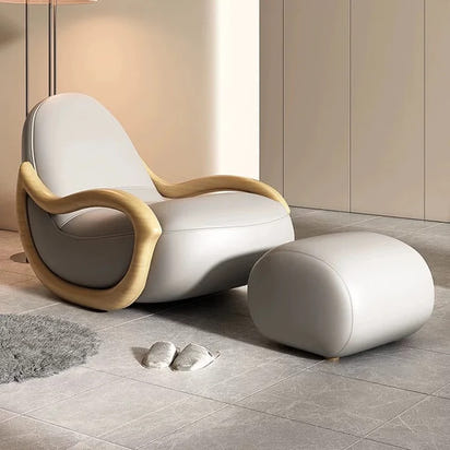 Italian Living Room Chair, Simple White Design, Lazy Designer Recliner, Comfy Armchair Sofa, Fauteuil Salon Home Furniture