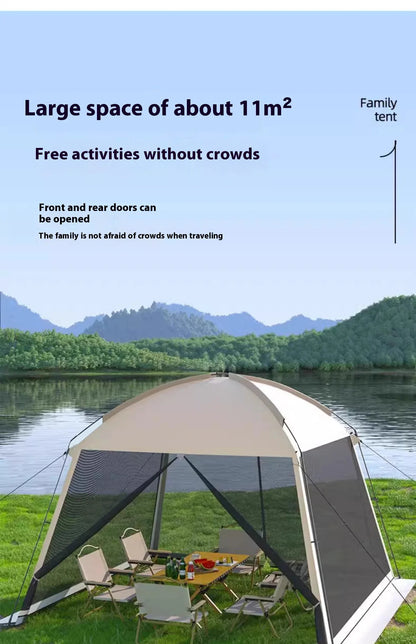 Outdoor Large Tent Canopy Sunshade Netting Portable Mosquito-Proof Tent Beach Camping Gazebo