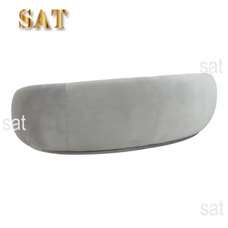 For Modern Velvet Round Arm Curved Sofa Large Couch Lounge Sofa for Home Hotel Furniture