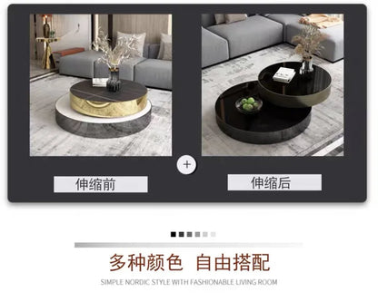 Italian Luxury Rotating Coffee Tables Modern Minimalist Living Room Extension Coffee Table Creative Design Home Furniture FYCT