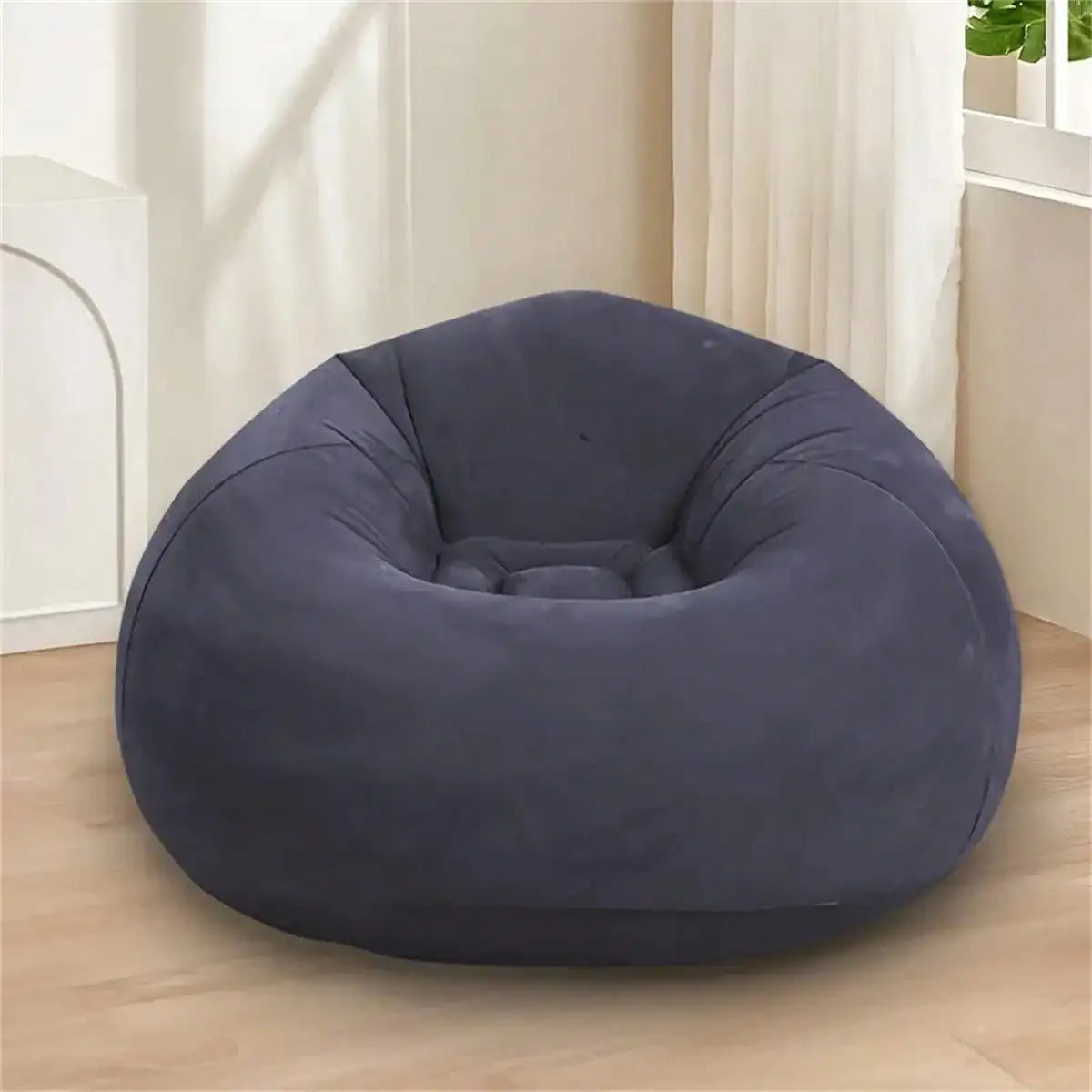 Large Slouchy Inflatable Sofa Chair: PVC Lounger for Indoor Living Room & Outdoor Camping