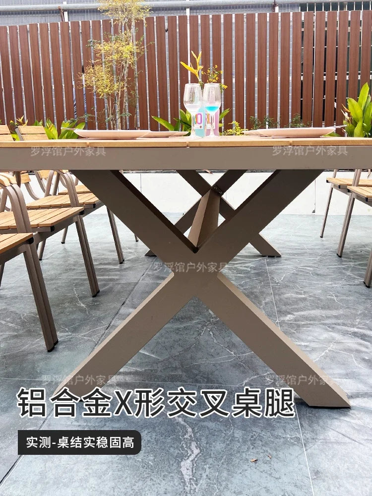 Courtyard table and chair outdoor balcony waterproof and sunscreen garden outdoor leisure table and chair combination