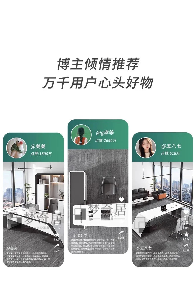 Asthetic Executive Luxury Desk Manager L Shaped Modern Designer Computer Table Organizer Workstation Escritorio Office Furniture