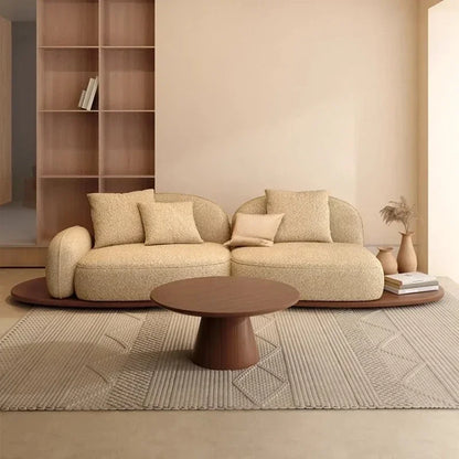 Living Room Coffee Table Designer Creative Three-person Log Style Furniture Modern Simple Modern Morocco Fabric Sectional Sofas