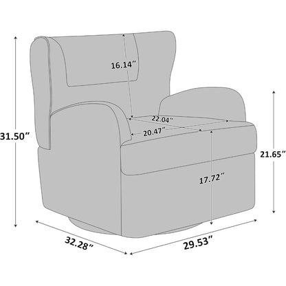 Swivel Accent Chair,Modern 31.50 Upholstered Armchair, Comfy Accent Chair for Living Room,Bedroom, Corner, Reading