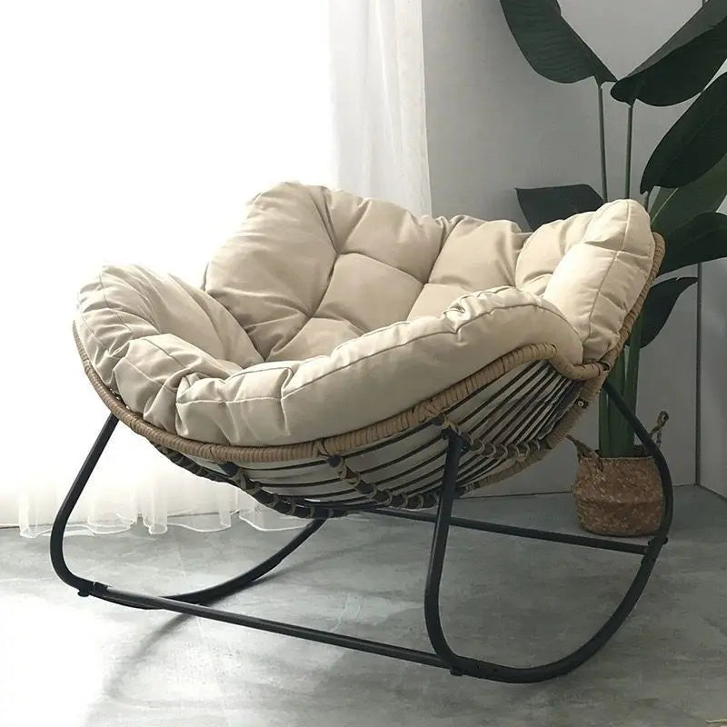 Outdoor Rocking Chair Adult Lazy Sofa Bird Nest Shaped Living Room Balcony Nap Small Apartment Rattan Woven Adul Rocking Chair