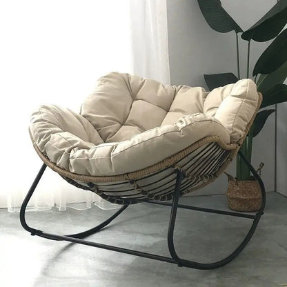 Outdoor Rocking Chair Adult Lazy Sofa Bird Nest Shaped Living Room Balcony Nap Small Apartment Rattan Woven Adul Rocking Chair