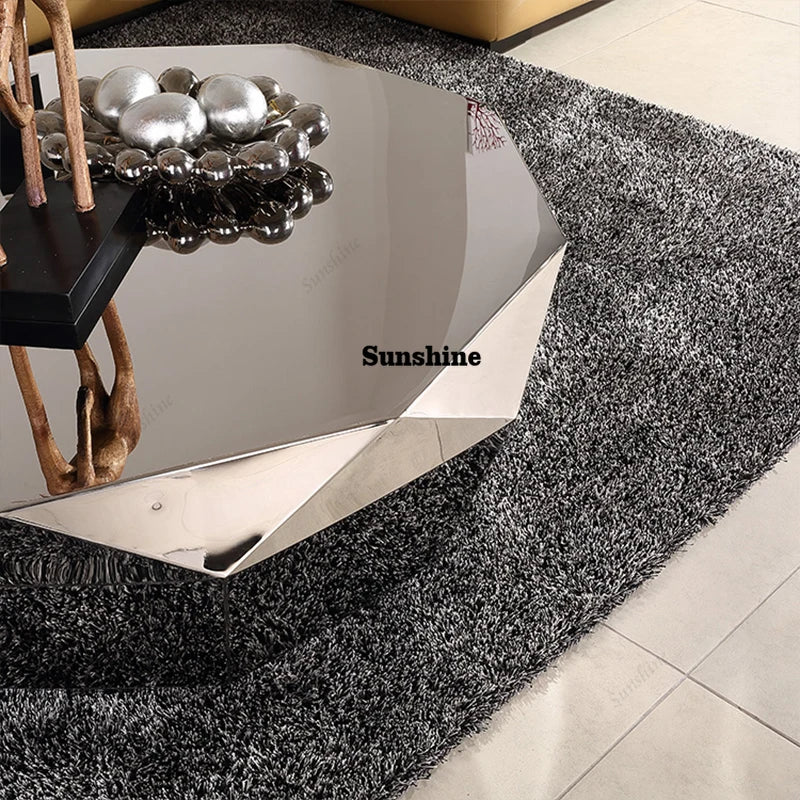 Diamond Shaped Coffee Table, Made of Stainless Steel Material, Suitable for Study Rooms, Bars, Hotels, Restaurants, and Offices