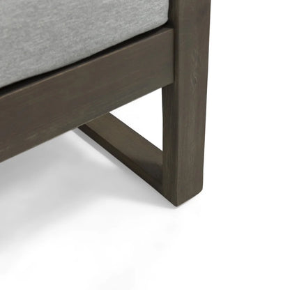 Acacia Wood Outdoor Club Chair with Water Resistant Cushion Patio Backyard Relaxation Durable Comfortable Seating