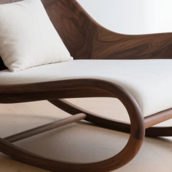 Song-style aesthetics high-end custom black walnut rocking chair casual designer high-end custom furniture of the same nap chair