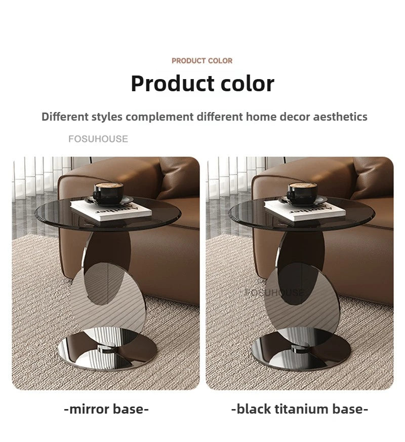 Nordic Light Luxury Coffee Tables Glass Side Table Designer Stainless Steel Corner Table Home Furniture Living Room Coffee Table