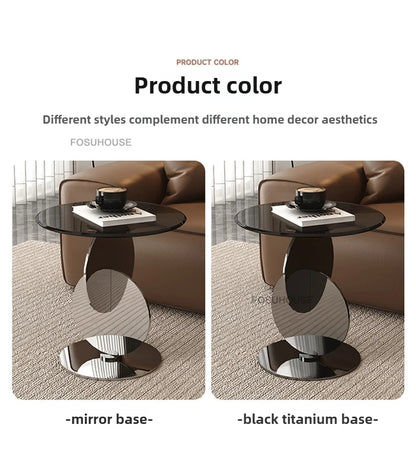 Nordic Light Luxury Coffee Tables Glass Side Table Designer Stainless Steel Corner Table Home Furniture Living Room Coffee Table