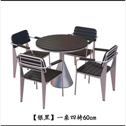 Leisure Sun-Proof Outdoor Bistro Set Small Round Table for Restaurant Music Bar and Patio Lounge Dining