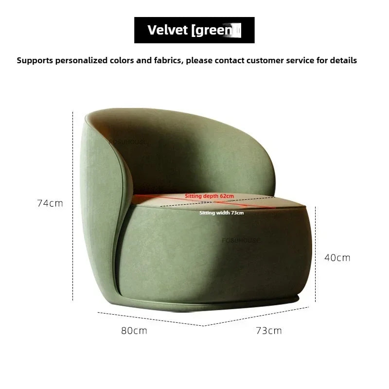 Creative Velvet Living Room Chairs Italian Living Room Furniture Hotel Cafe Leisure Designer Armchair Home Backrest Dining Chair