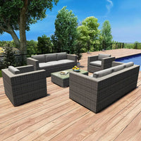 for Best Selling All-Weather Patio Sets Aluminium Garden Sofas Rattan Waterproof Set Wicker Furniture Outdoor Courtyard Sofa
