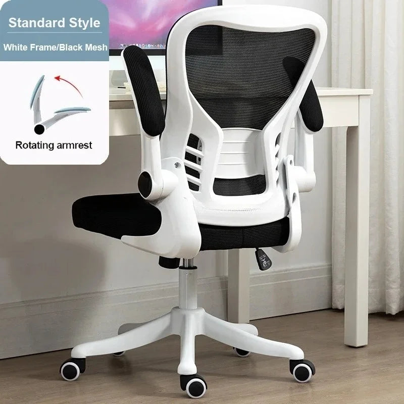 Adjustable Lumbar Support Home Desk Chairs with Armrests Students Study Computer Chair Office Mesh Swivel Chair with Wheels