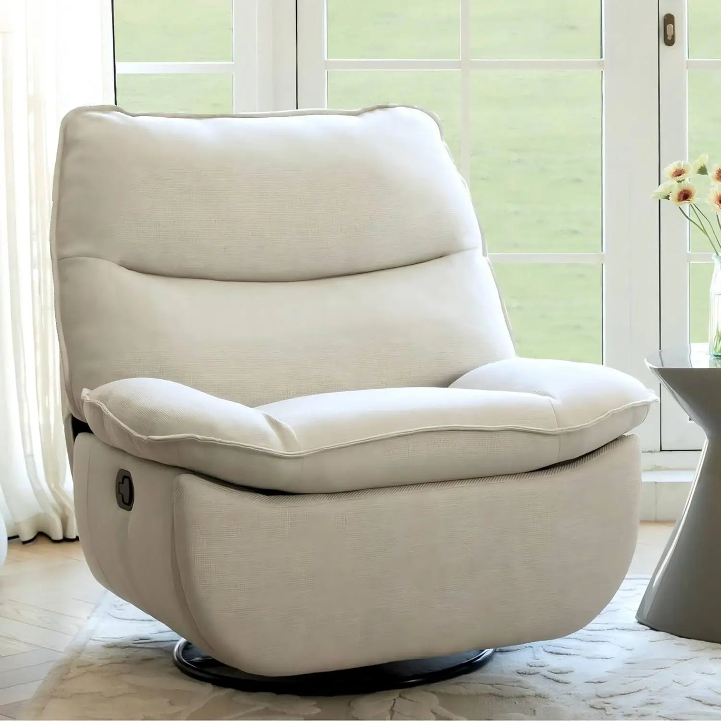 XRC7 Swivel Rocker Recliner Chair, 360° Swivel Oversized Armless Recliner with Oeko-TEX Certified Three-Proof, Customized