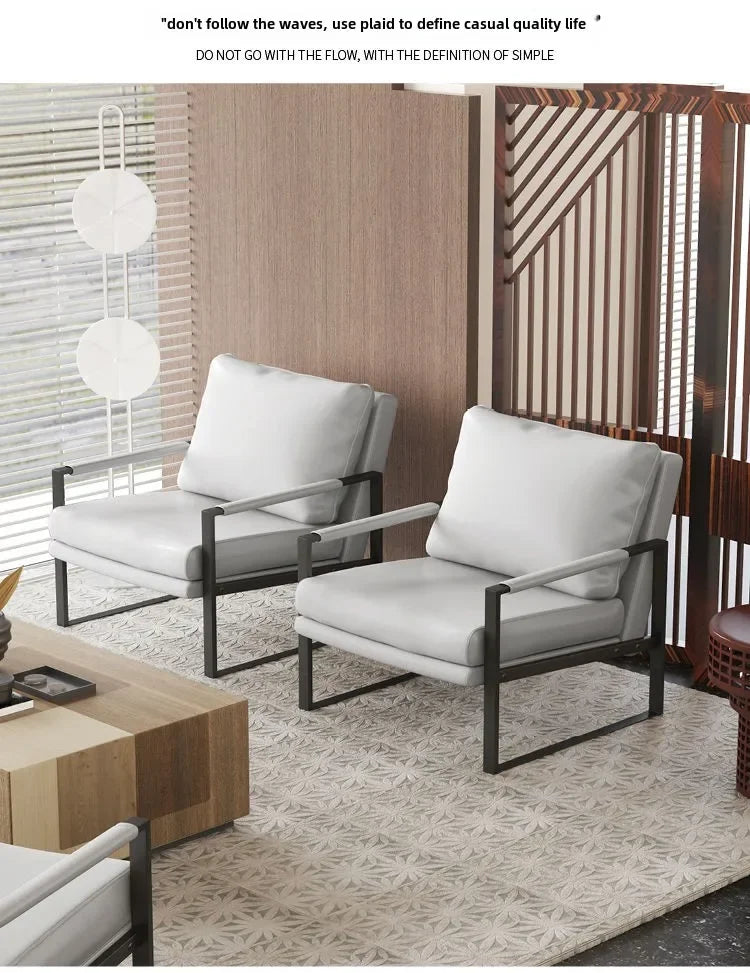 Nordic lazy sofa light luxury sales single wrought iron leisure chair balcony negotiation bedroom living room minimalist sofa