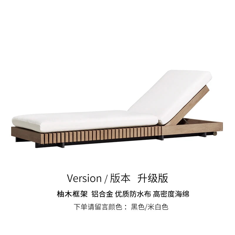 Outdoor Sofa Solid Wood Teak Rain proof and Sunscreen Courtyard Villa Outdoor Balcony Garden Soft Decoration Furniture