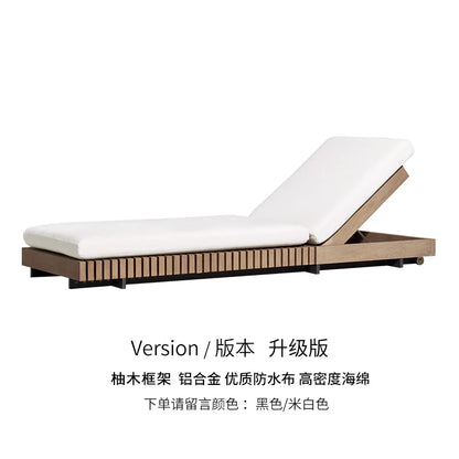 Outdoor Sofa Solid Wood Teak Rain proof and Sunscreen Courtyard Villa Outdoor Balcony Garden Soft Decoration Furniture