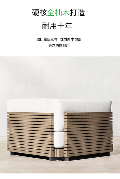 Nordic, outdoor, sofa, hotel, coffee table, outdoor, open-air, villa, solid wood, sofa, combination, courtyard, furniture