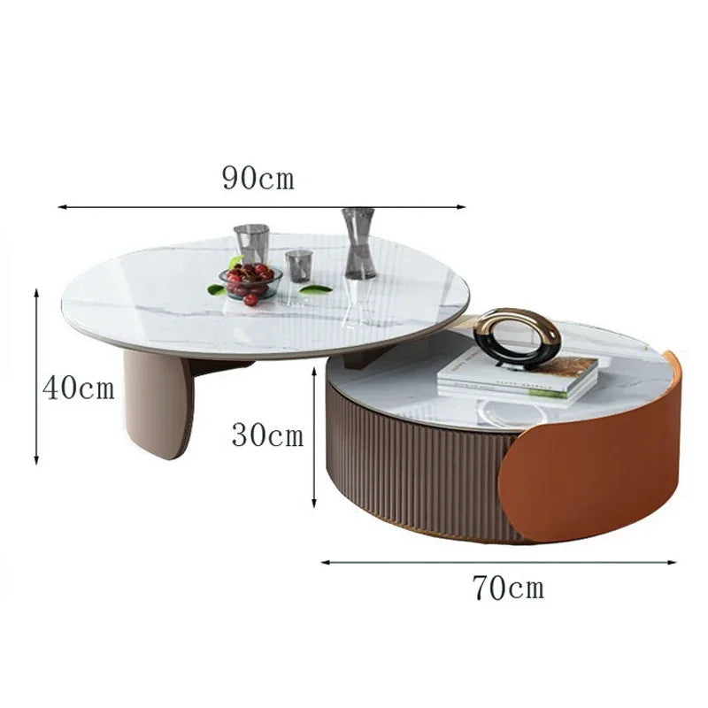 Unique Aesthetic Coffee Tables Marble European Glam Nordic Luxury Trendy Coffee Tables Round Modern Mesas Living Room Furniture