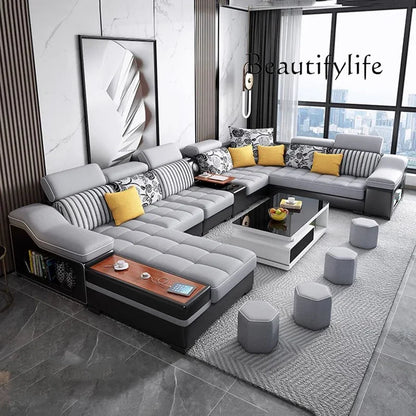 LL Modern Minimalist Living Room Sofas Sectional Lazy Nordic Leather Sofas Designer Lounge Curved Divano Lounge Suite Furniture