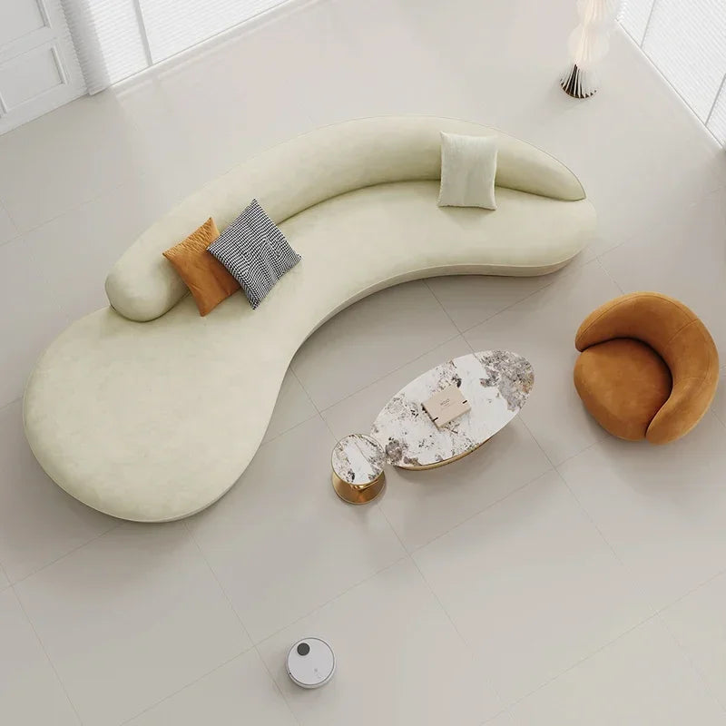 apply Customized modern luxury curved sofa combination leisure hotel villa beauty salon rest area reception hall special-shaped