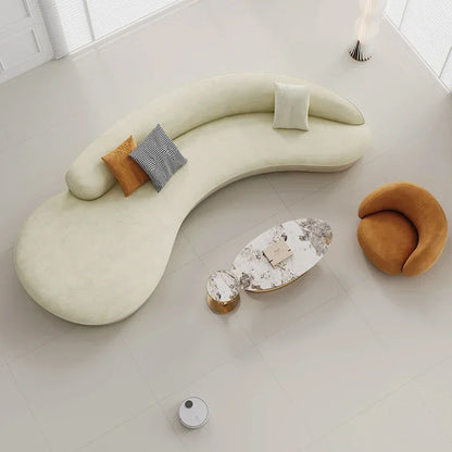 yA38 Modern simple light luxury curved fabric sofa, reception negotiation hall beauty salon semicircular combination