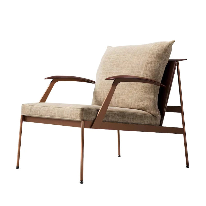 Single Light Luxury Designers Stainless Chair  Minimalist Backrest Armchair Negotiation Living Room Chair Sofa Stool Furniture