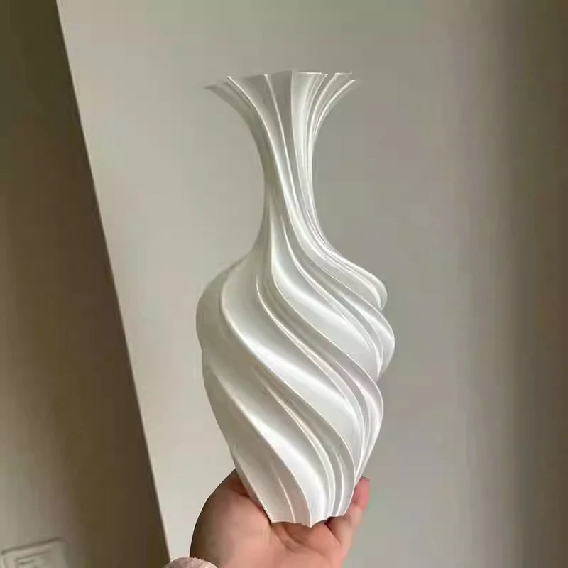 Modern Style Vase Room Decoration Plastic Flower Vase Wihte Black Flower Bottle Aesthetic Floral Arrangement Display Vase