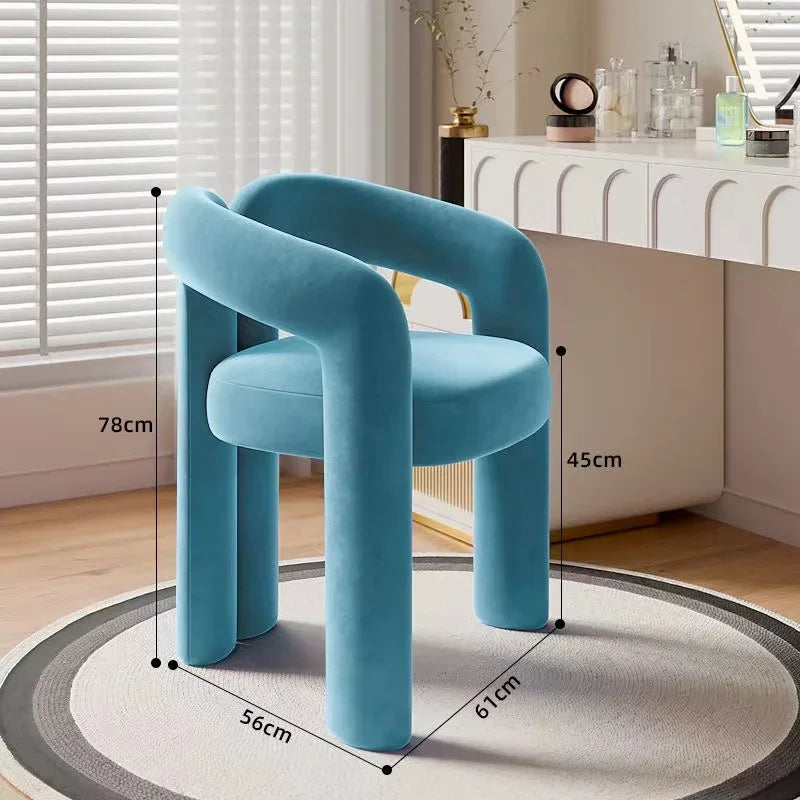 Modern Minimalist Upholstered Accent Chair with Curved Armrests Comfy Design for Living Room Bedroom and Home Office