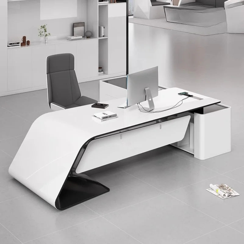Asthetic Executive Luxury Desk Manager L Shaped Modern Designer Computer Table Organizer Workstation Escritorio Office Furniture