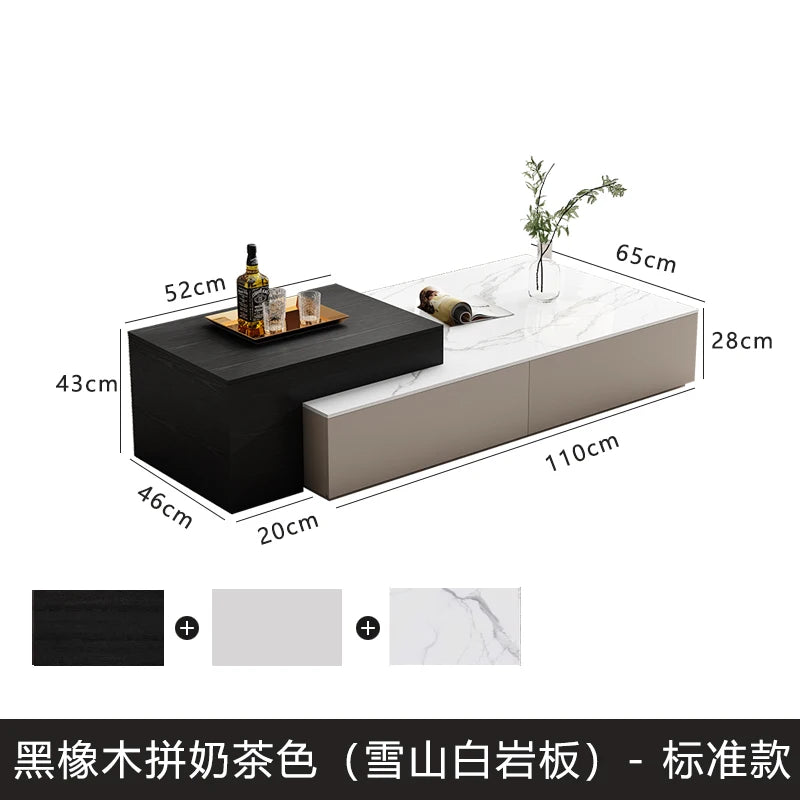 lifting Telescoping lounge coffee table living room Lift top Design Luxury Side Table Storage Tavolino Soggiorno Furniture