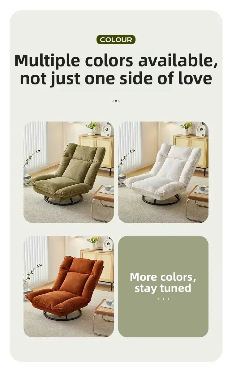 Household Goods New Rotating Sofa Chair, Living Room Balcony Fabric Lazy Sofa Backrest Rotating Leisure Chair Swivel Chair