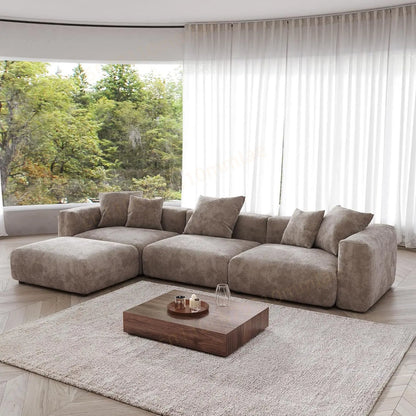 DIGGERA 181" Oversized Compressed Sofa Boneless Couch Modular Sofas for Living Room Huge 4-Seats Sectional Couches with Chaise