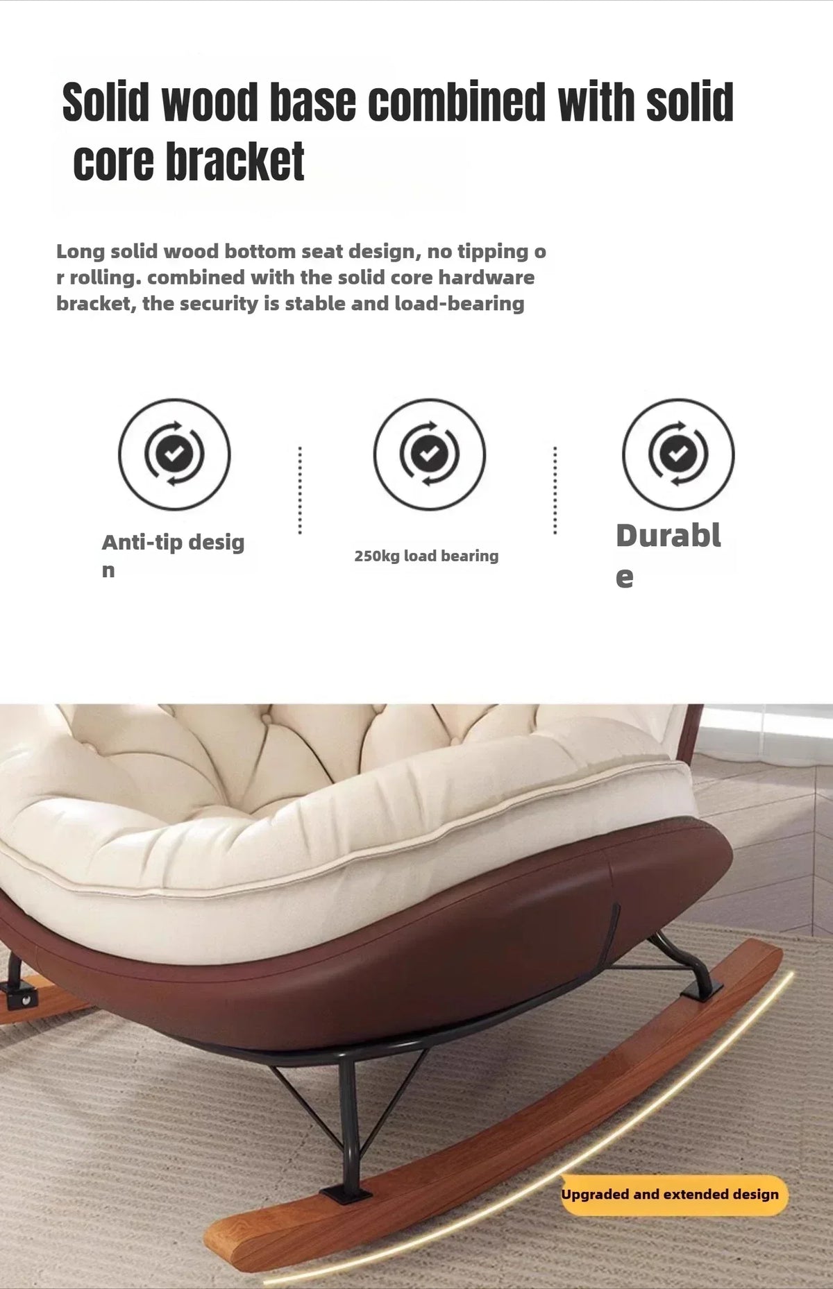 Lazy Sofa Rocking Chair Reclining Sleepable Bedroom Single Recliner Home Balcony Leisure Chair Tatami Seat  Floor Chair