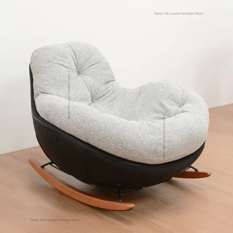 Nordic Relax Living Room Chairs Rocking Sofa Modern Comfortable Living Room Chairs Italian Design Home Furniture Cadeiras FYLC