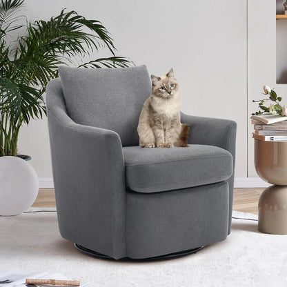 Swivel Accent Chair, Living Room Chair Upholstered 360° Swivel Chair Modern Reading Armchair for Bedroom/Office/Nursery,