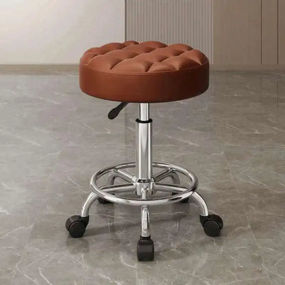 Barber Nail Salon Chair Swivel Wheels Rotating Salon Hair Stylist Barbershop Equipment Furniture Professional Rolling Silla
