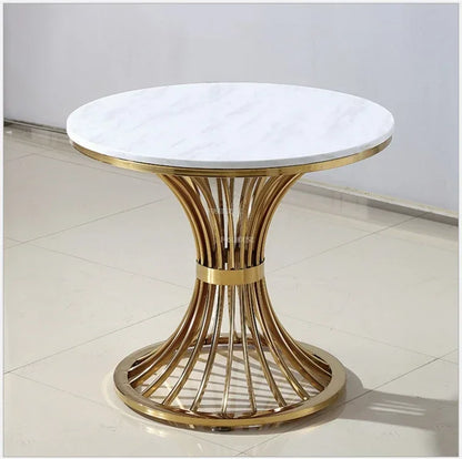 Nordic Minimalist Marble Coffee Tables Light Luxury Living Room Side Table Golden Iron Round Coffee Table Modern Home Furniture