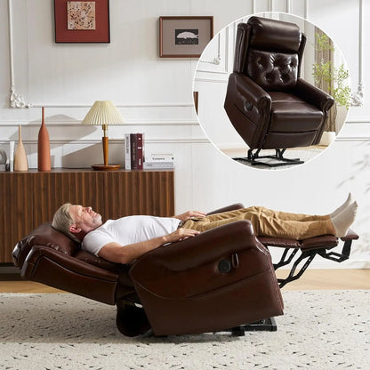 Power Lift Recliner Chair for Elderly - Lay Flat Electric Lift Chair with Adjustable Headrest, Dual Heating & Massage