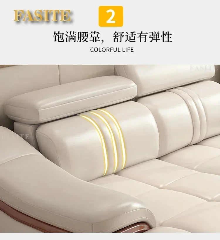 Long - lasting Genuine leather sofa, cowhide top layer, large and small unit, living room corner combination