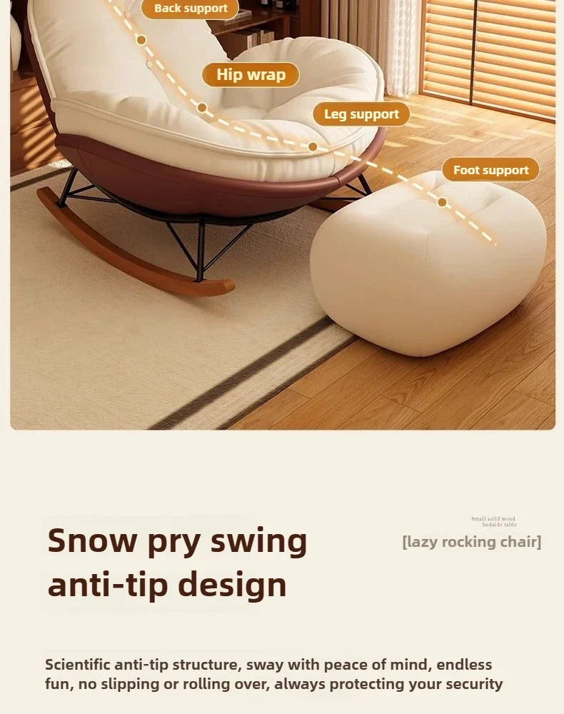 Chair Rocking Chair Lazy Lounge Chair Sofa Single Comfortable Lounge Chairs Living Room Bedroom Household Indoor Leisure Chairs