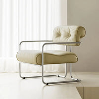 MOMO Antique Style Sofa Chair Living Room Designer Simple Single Chair Hotel Club Bauhaus Negotiation Stainless Steel Chair