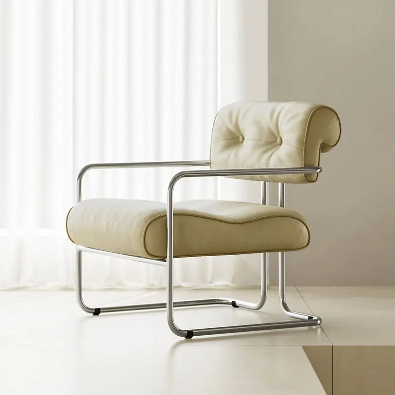 MOMO Antique Style Sofa Chair Living Room Designer Simple Single Chair Hotel Club Bauhaus Negotiation Stainless Steel Chair