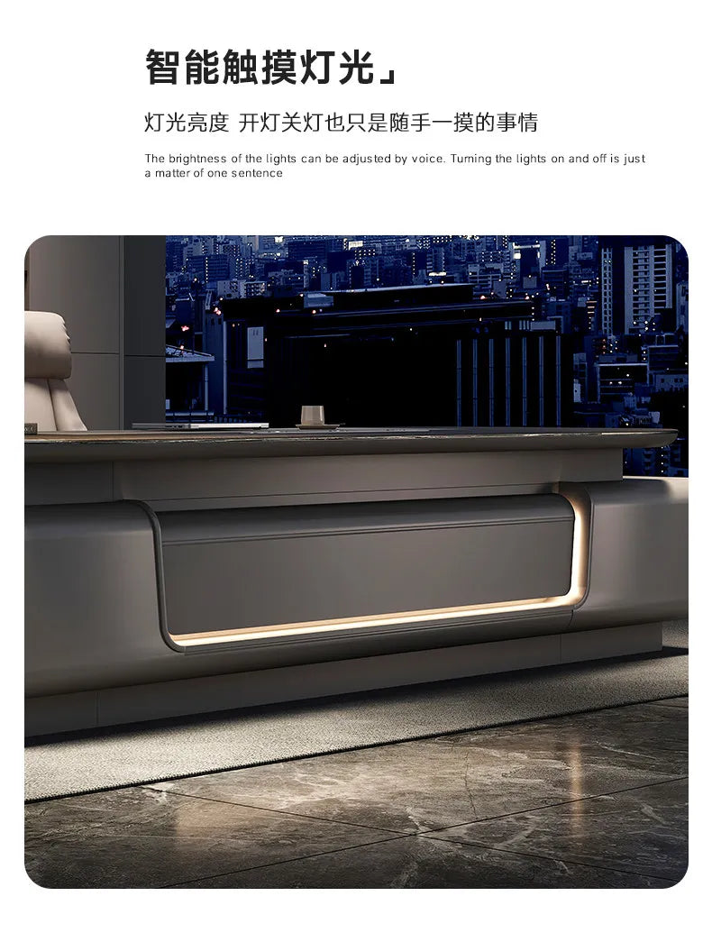 Light luxury boss Advanced minimalist modern CEO and Chairman's office table office furniture Computer desk Room desks
