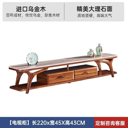 New Chinese ebony leather sofa high-end villa living room leather art home simple solid wood cowhide corner combination